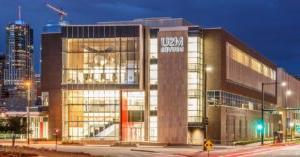 Aerospace and Engineering Sciences Building at night